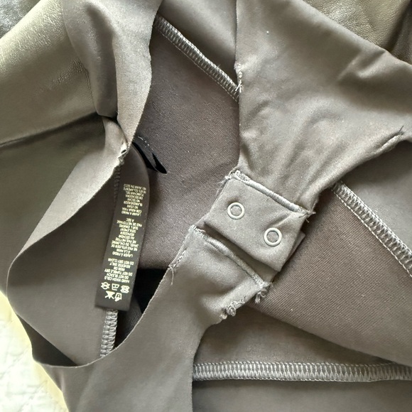 SKIMS Faux Leather Bodysuit Dark Brown Square Neck Sculpting Minimalist size L - Picture 5 of 6